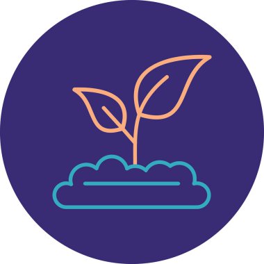 Yaprakların ve bitkilerin daire içindeki vektör simgesi