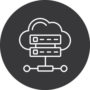 bulut hesaplama vektör çizgisi simgesi