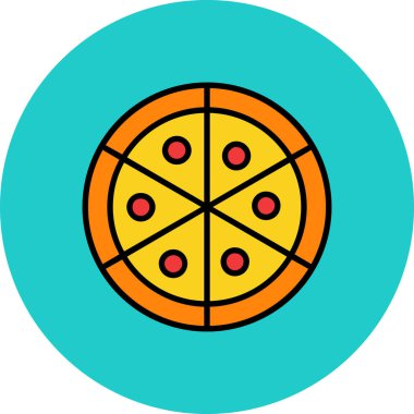 pizza. Web simgesi basit illüstrasyon