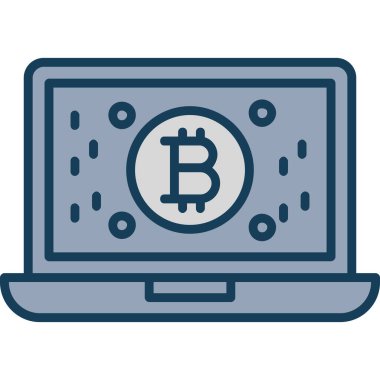 Bitcoin vektör renk çizgisi simgesi