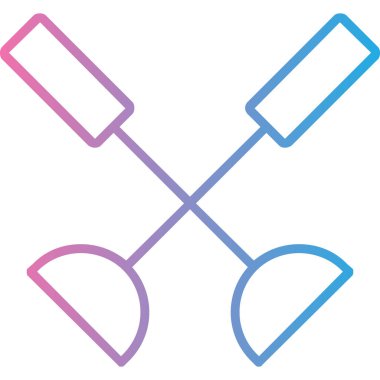 Çapraz kılıç çizgisi ikonu, vektör. spor