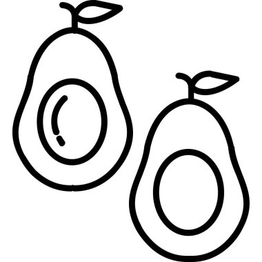 avokado meyve ikonu ana hatlarıyla