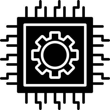 işlemci simge vektör çizim