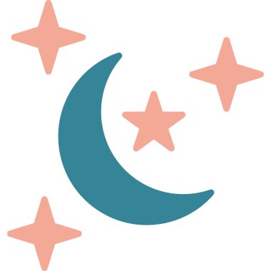 Ay ikonu vektör illüstrasyonu