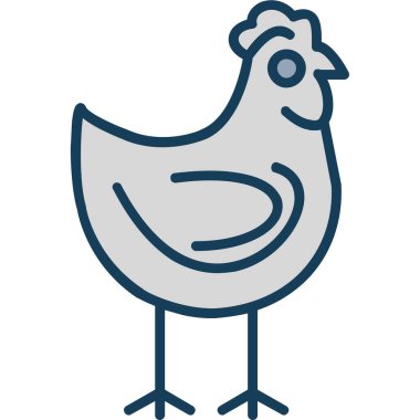 Tavuk. Web simgesi basit illüstrasyon