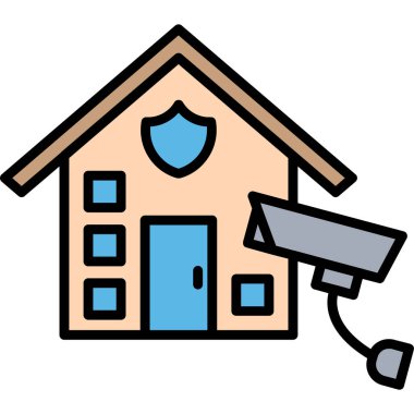 CCTV vektör illüstrasyon tasarımlı güvenlik kamerası