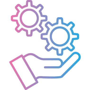 el ve dişli simgesi, vektör tasarımı