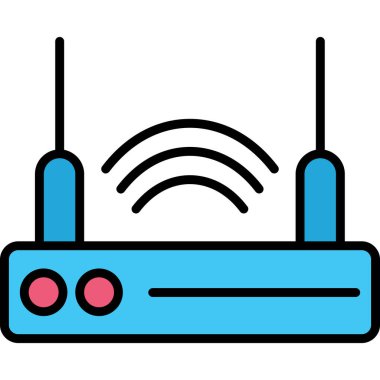 router kablosuz yönlendirici simgesi, vektör illüstrasyonu