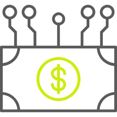 Dolar. Web simgesi basit illüstrasyon