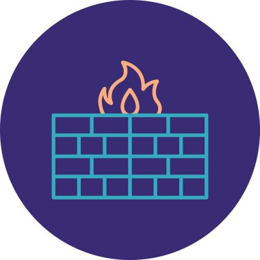 Bir şömine simgesinin vektör illüstrasyonu