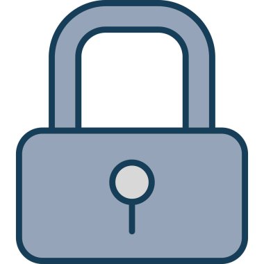 Kilit. Web simgesi basit illüstrasyon