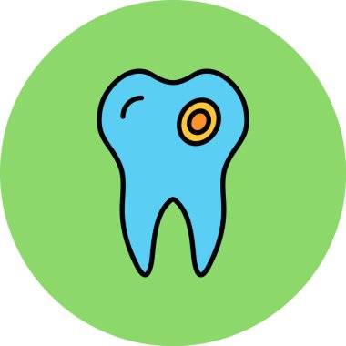 Bir diş simgesinin vektör illüstrasyonu