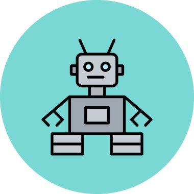 vektör robot düz biçim simgesi