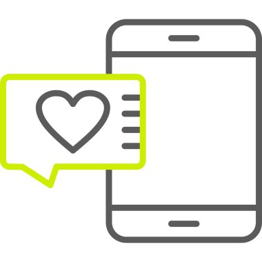 Ana hatlar biçiminde aşk sohbet mesajı simgesi