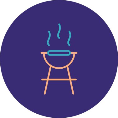 Barbekü. Web simgesi basit illüstrasyon