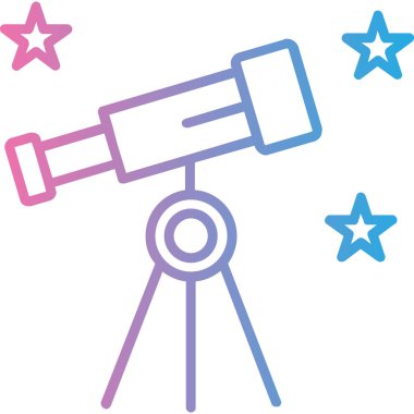 Teleskop. Web simgesi basit illüstrasyon