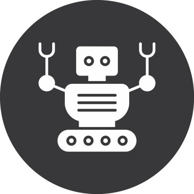 robot. Web simgesi basit illüstrasyon