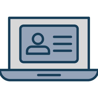 Dizüstü bilgisayar simgesi vektör çizimi