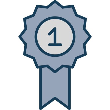 Madalya düz simgesi, vektör, illüstrasyon