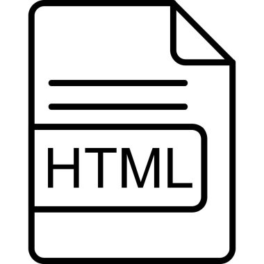 html dosya biçimi vektör çizgisi simgesi