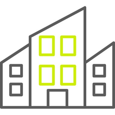 Mimari şehir evi simgesi - taslak biçimi