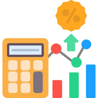 işletme finans yönetimi simgesi düz stil
