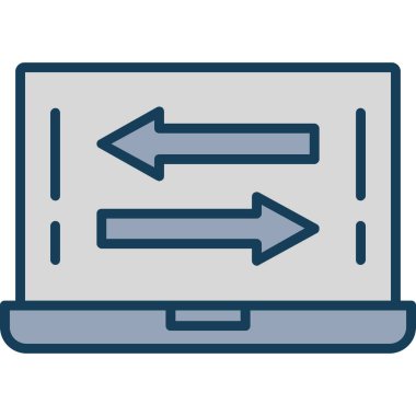 Bilgisayar ekranı. Web simgesi basit illüstrasyon