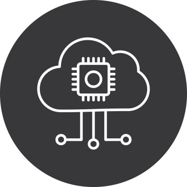 Bulut hesaplama simgesi vektör illüstrasyonu