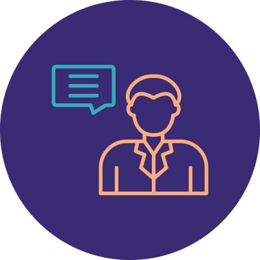 Satır biçiminde baloncuklu adam