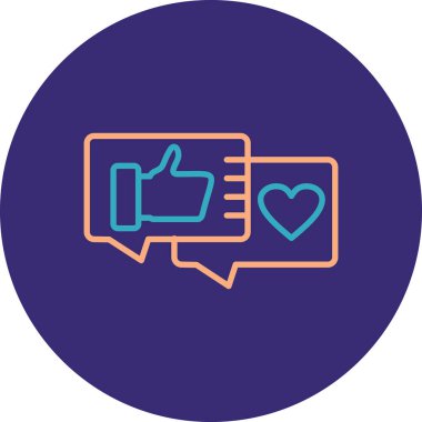 Çemberdeki bir aşk simgesinin vektör çizimi