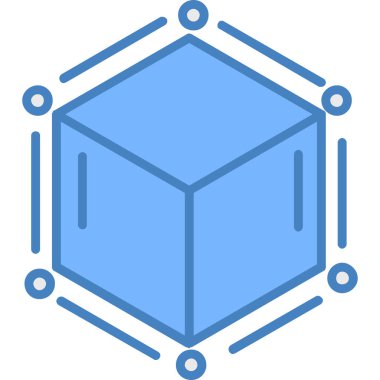 Küp. Web simgesi basit illüstrasyon