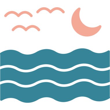 Deniz ikonu vektör illüstrasyonu