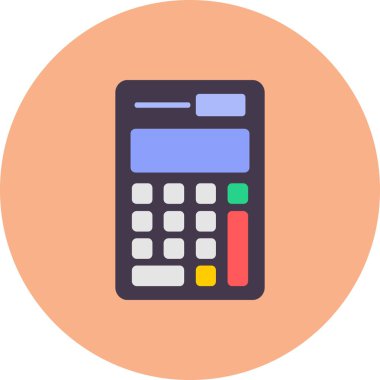 hesap makinesi düz simgesi, vektör illüstrasyonu