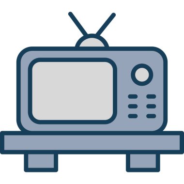 Televizyon ikonu. düzenlenebilir vektör ana hatları renk doldurma tasarımı