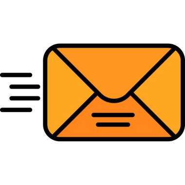 e-posta zarfı renk ana hatları vektörü