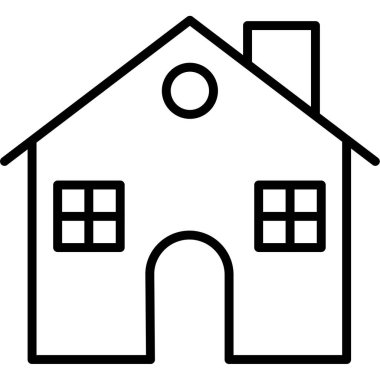 Eve. Web simgesi basit illüstrasyon