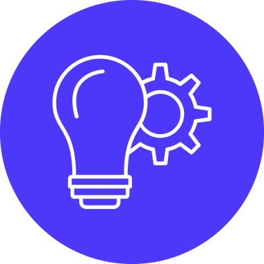 Ampulün vektör illüstrasyon simgesi, fikir kavramı,