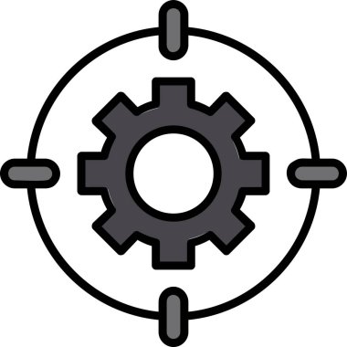 dişli ayarlama simgesi tam taslak biçiminde ayarlanıyor