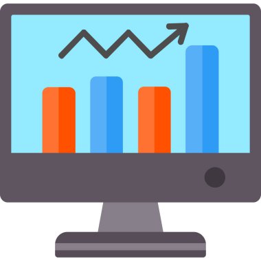 bilgisayar ekranı simgesi, basit vektör illüstrasyonu