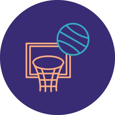 Vektör basketbol ikonu, vektör illüstrasyonu