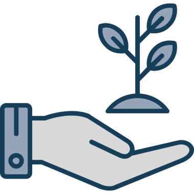 bitki el simgesi vektör illüstrasyonu