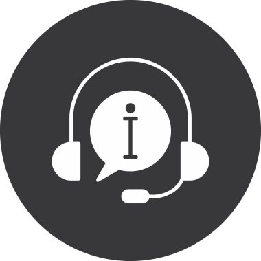 Basit biçim izole edilmiş vektör illüstrasyonunda çağrı merkezi simgesi