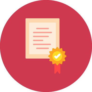 Sertifika düz vektör simgesi