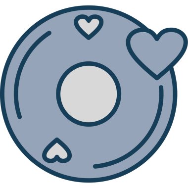 Kalp. Web simgesi basit illüstrasyon