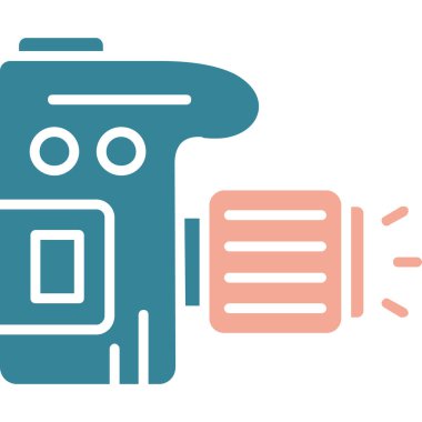 Dolu taslak biçiminde robot elektrik süpürgesi simgesi