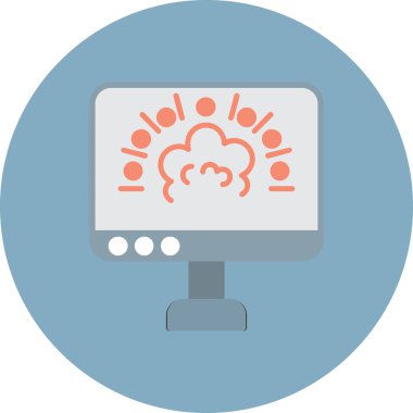 Bulut Hesaplama. Web simgesi basit illüstrasyon