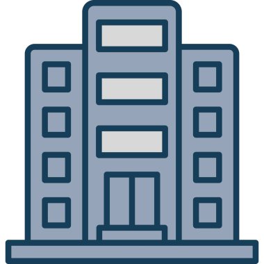 Bina. Web simgesi basit illüstrasyon