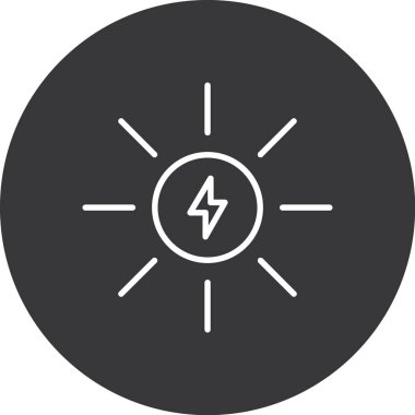 Güneş enerjisi simgesinin vektör illüstrasyonu