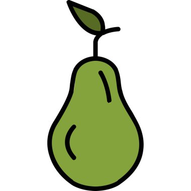 yeşil armut, illüstrasyon, beyaz arkaplanda vektör