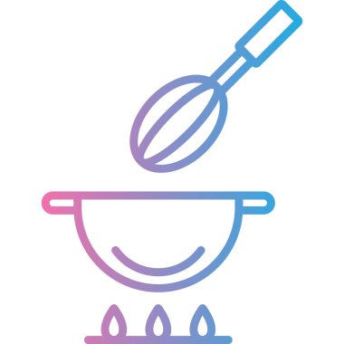 Yemekli kase, basit vektör çizimi.